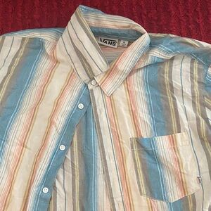 Vans Men's Colorful Striped Button-Down Shirt